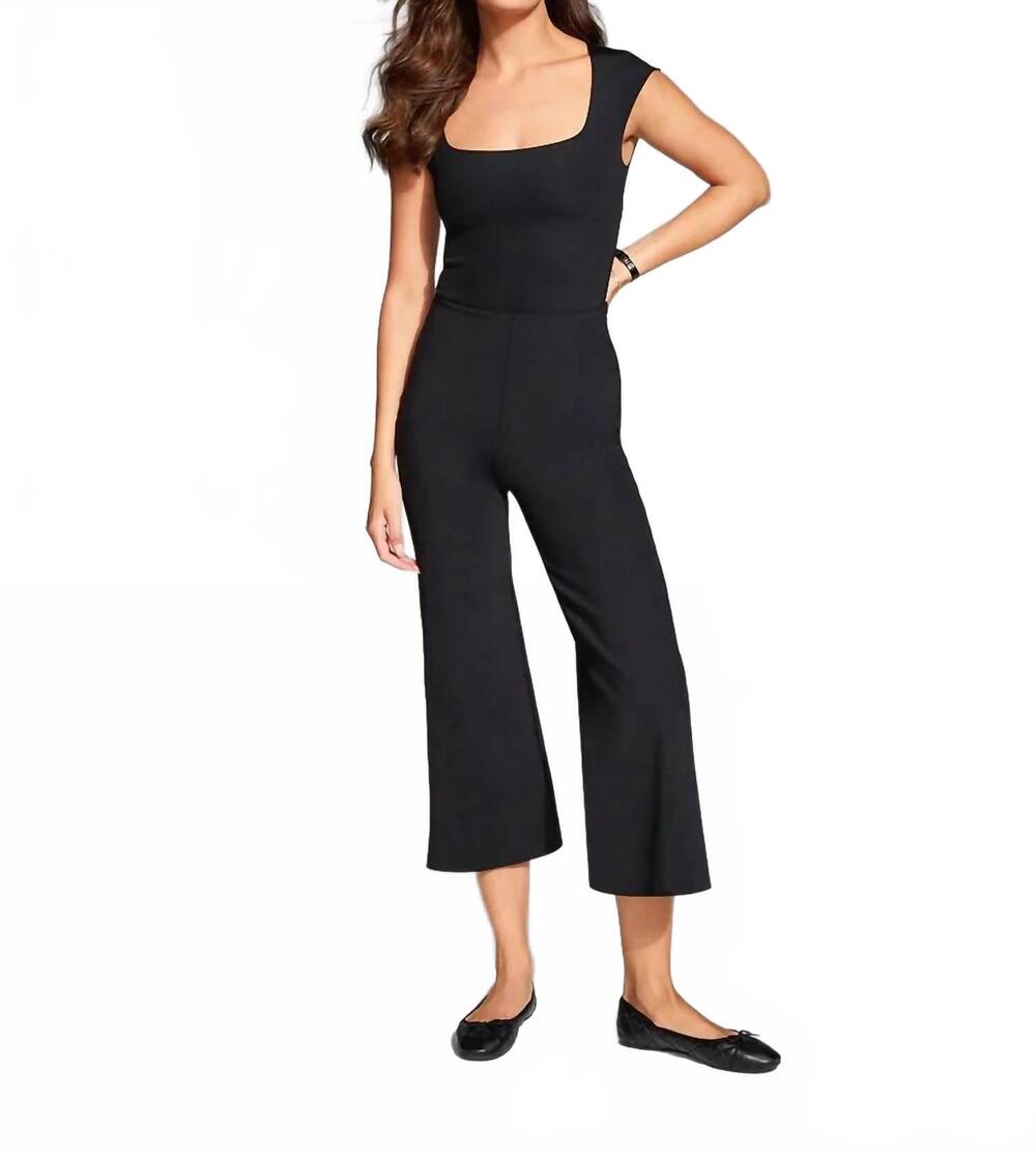 NEW COMMANDO neoprene cropped wide leg pants in black